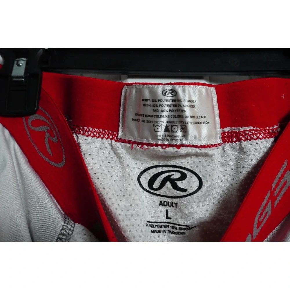 Rawlings Sliding Shorts Large Adult White Red Waistband Compression Baseball